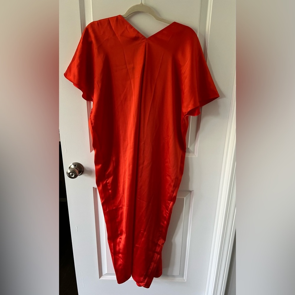 NWT H&M Red/Orange Satin Kaftan Dress Size XS/S - Picture 7 of 7